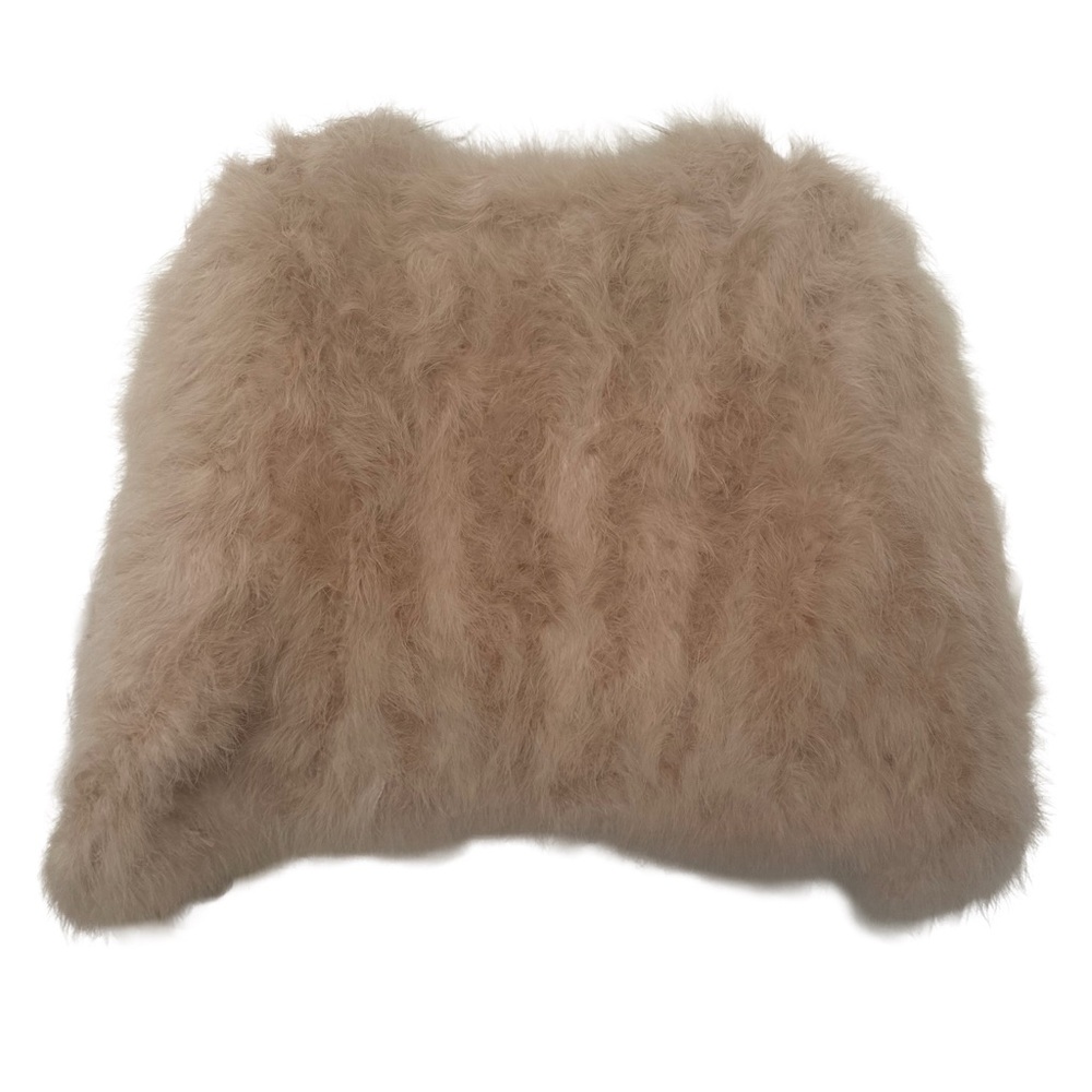 Jocelyn Blush Ostrich Feather Cropped Jacket - Picture 7 of 7